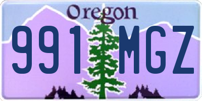 OR license plate 991MGZ