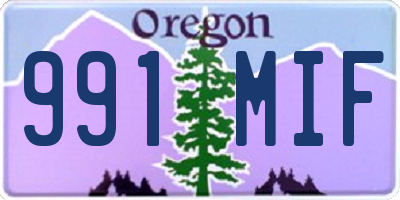 OR license plate 991MIF