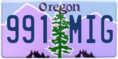 OR license plate 991MIG