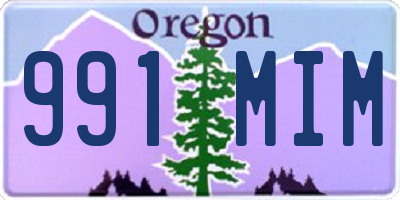 OR license plate 991MIM