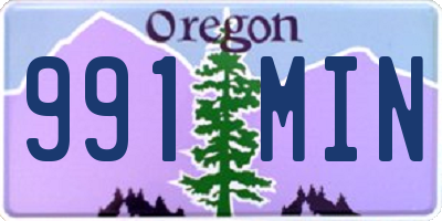 OR license plate 991MIN