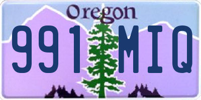 OR license plate 991MIQ