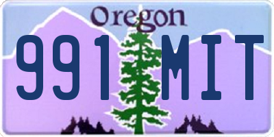 OR license plate 991MIT