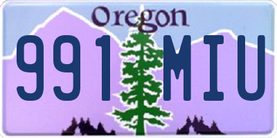 OR license plate 991MIU