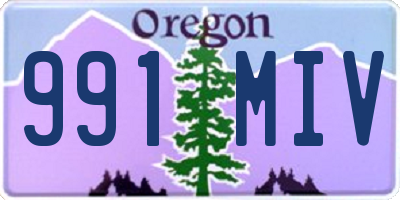 OR license plate 991MIV