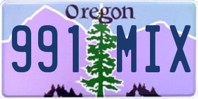 OR license plate 991MIX