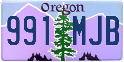 OR license plate 991MJB