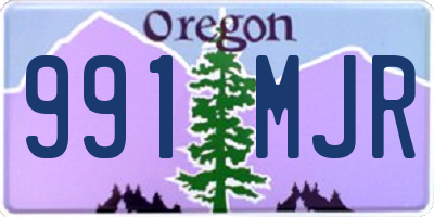 OR license plate 991MJR