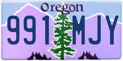 OR license plate 991MJY