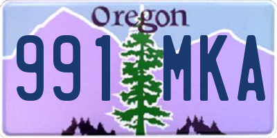 OR license plate 991MKA