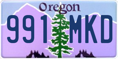 OR license plate 991MKD