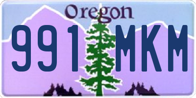 OR license plate 991MKM