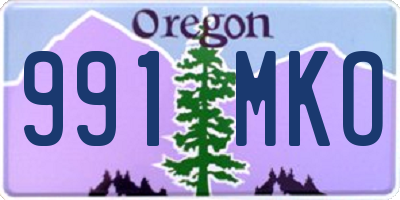 OR license plate 991MKO