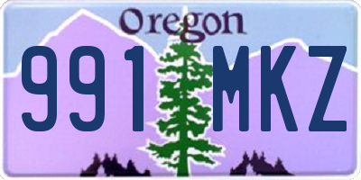 OR license plate 991MKZ