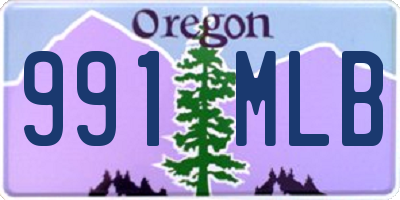 OR license plate 991MLB