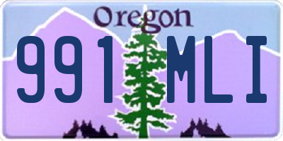 OR license plate 991MLI