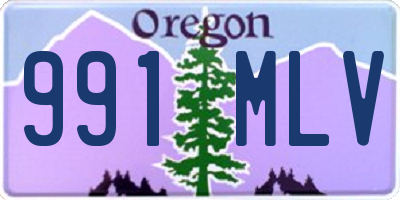 OR license plate 991MLV