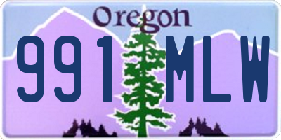 OR license plate 991MLW