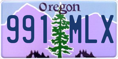 OR license plate 991MLX