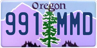 OR license plate 991MMD