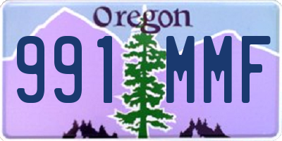 OR license plate 991MMF