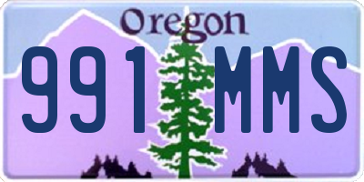 OR license plate 991MMS