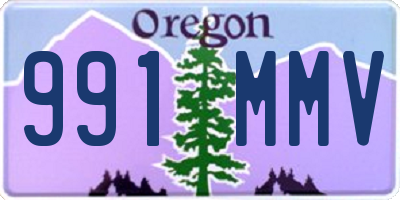 OR license plate 991MMV