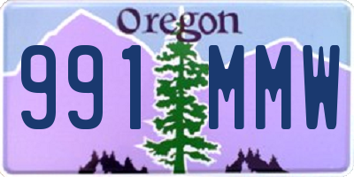 OR license plate 991MMW