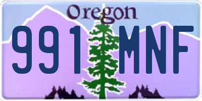 OR license plate 991MNF