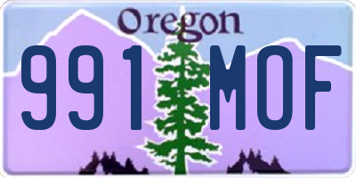 OR license plate 991MOF