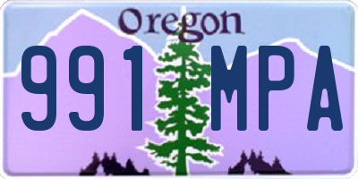 OR license plate 991MPA