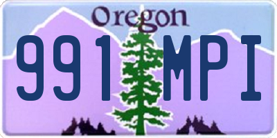 OR license plate 991MPI