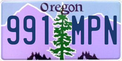 OR license plate 991MPN