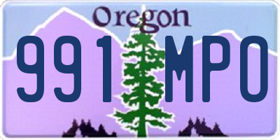 OR license plate 991MPO