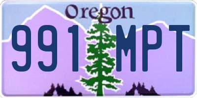 OR license plate 991MPT