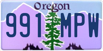 OR license plate 991MPW