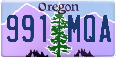 OR license plate 991MQA