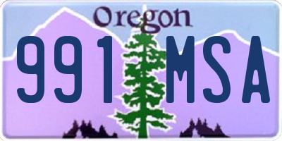 OR license plate 991MSA