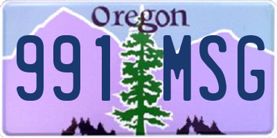 OR license plate 991MSG