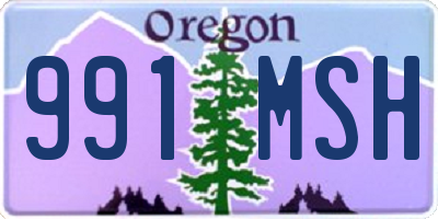 OR license plate 991MSH