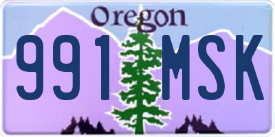 OR license plate 991MSK