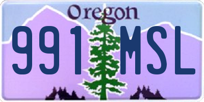 OR license plate 991MSL