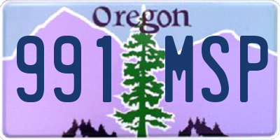 OR license plate 991MSP