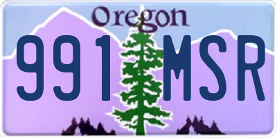 OR license plate 991MSR