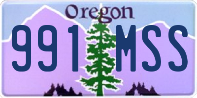 OR license plate 991MSS