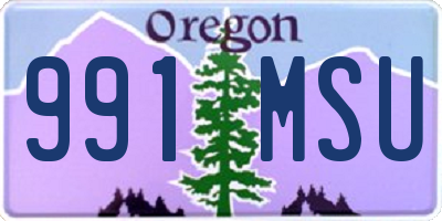 OR license plate 991MSU