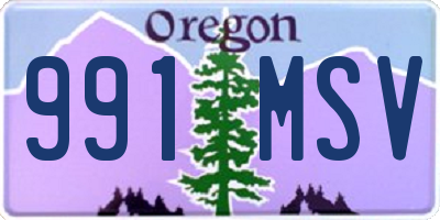 OR license plate 991MSV