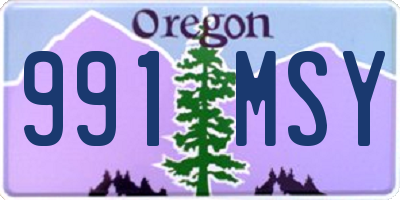 OR license plate 991MSY