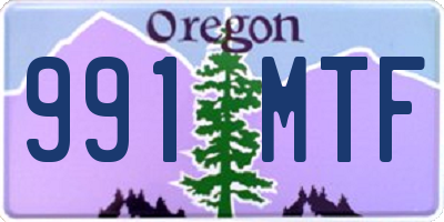 OR license plate 991MTF