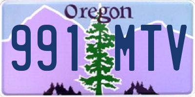 OR license plate 991MTV